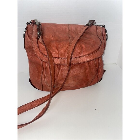 FOSSIL Key Per Crossbody Leather Orange Summer Handbag Boho Hobo Hippie - Picture 10 of 14